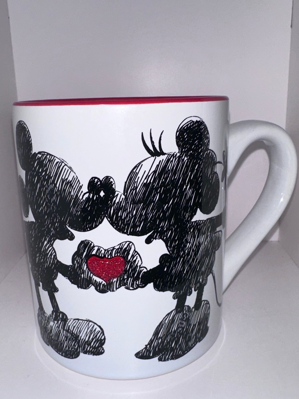 Disney Mug with Black Sketch Mickey & Minnie